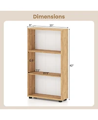 Gymax 2PCS Bookshelf 3-Tier Bookcase w/Anti-Tipping Kit for Living Room Home Office