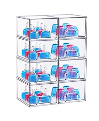 Sorbus Small Clear Stackable Pull-Out Storage Organizer Bins for Baby Bottles, Bathroom