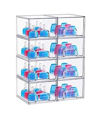 Sorbus 8 Small Clear Stackable Pull Out Storage Organizer Bins For Baby Bottles Bathroom Kitchen More