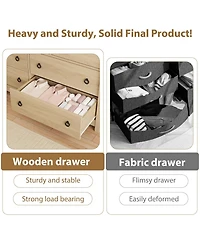 homfan 7 Dresser for Bedroom, Wide Drawer with Storage Freestanding, Wooden Closet Chest Living Room, Entryway