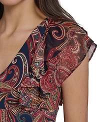 Tommy Hilfiger Women's Paisley Print Flutter-Sleeve Dress