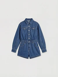 MissPap Women's Structured Shoulder Denim Playsuit