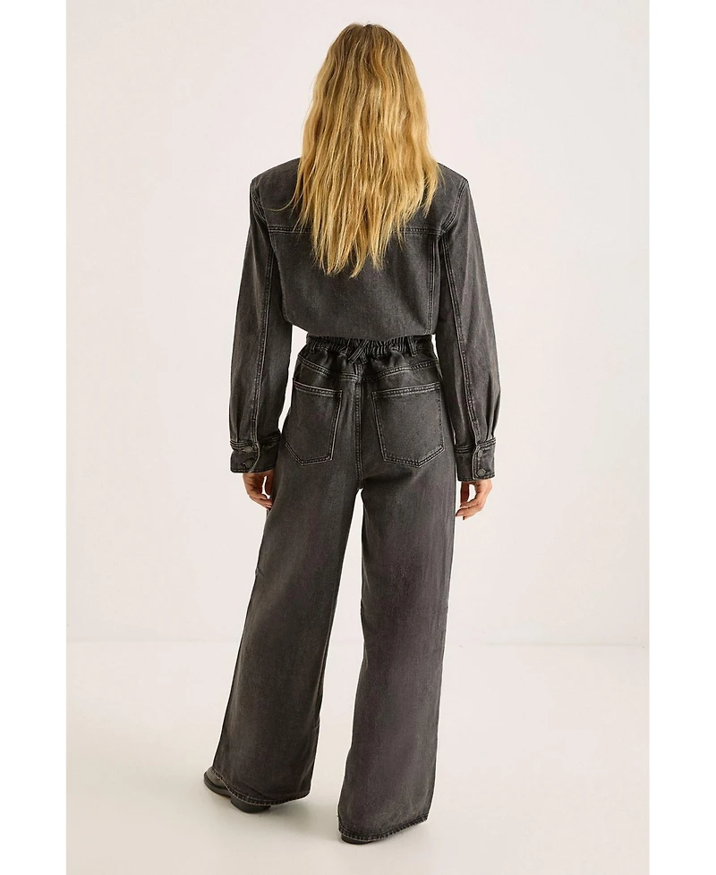 Nasty Gal Women's Denim Shoulder Pad Boilersuit