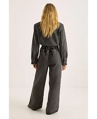 Nasty Gal Women's Denim Shoulder Pad Boilersuit