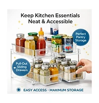 Sorbus 2 Pack 2-Tier Pull-Out Pantry Organizers Storage Drawers - for Pantry, Kitchen and Under Sink