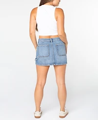 Celebrity Pink Juniors' Denim Utility Mini Skirt
