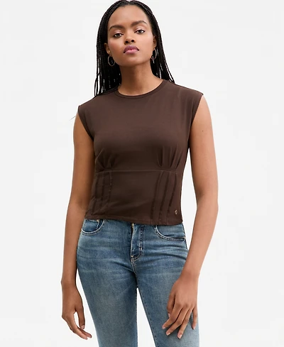 Guess Women's Karmen Cinched Sleeveless Corset Top