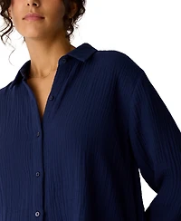 Eileen Fisher Women's Classic Collar Shirt, Regular And Plus