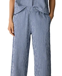 Eileen Fisher Women's Mid-Rise Wide-Leg Ankle Length Pants, Regular, Plus And Petites