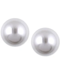 Anne Klein Silver-Tone Imitation Pearl Stud Earrings