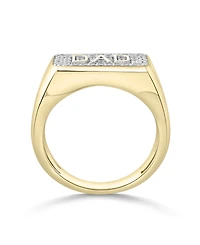 Macy's Men's Diamond (1/5 ct. t.w.) Dad Band Ring in 14k Gold Plated Sterling Silver