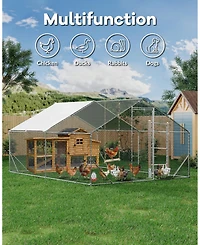 gaomon 19.68'L x 9.84'W x 6.56'H Walk in Chicken Coop, Poultry Cage for Outdoor Storage