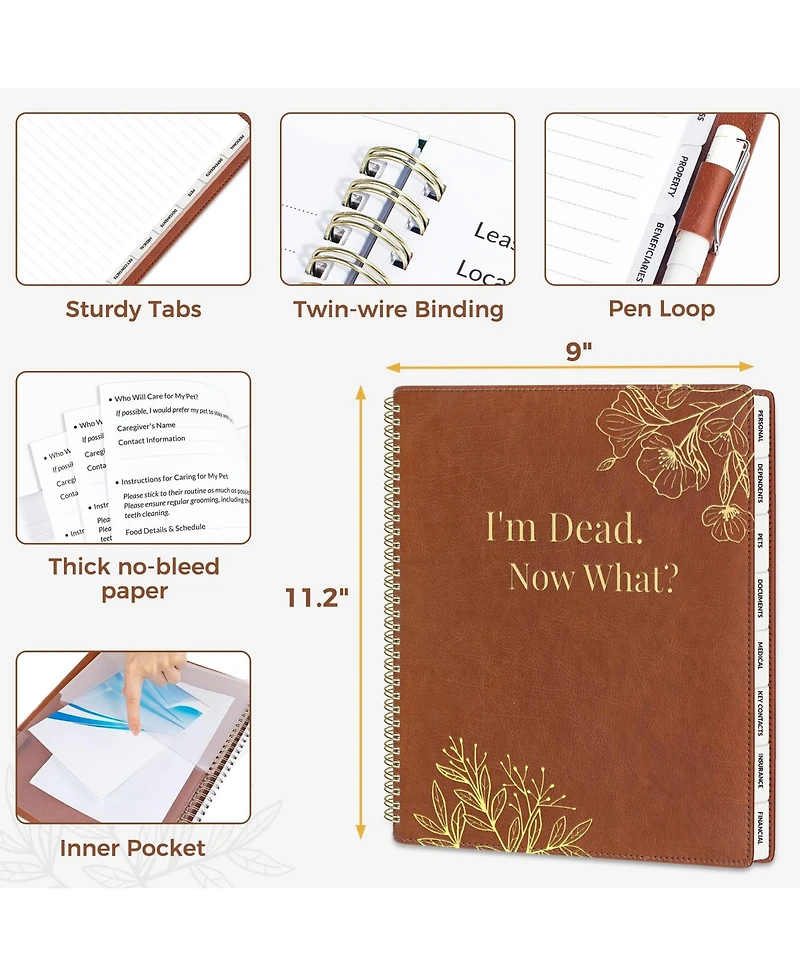 Gnuadz End Of Life Planner Spiral-bound Estate Organizer