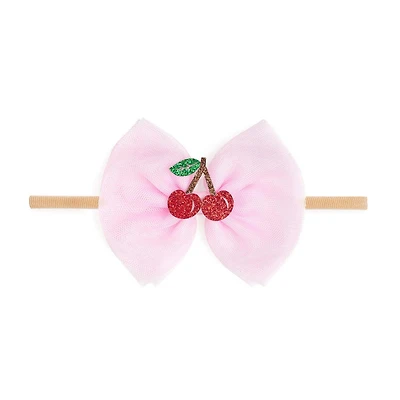 Sweet Wink Baby Girls Cherry Tulle Bow Baby Headband