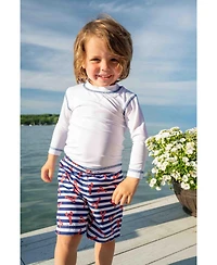 Florence Eiseman Toddler Boys Lobster Print Swim Trunk