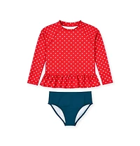 Florence Eiseman Little Girls Polka Dot Rashguard Swimsuit