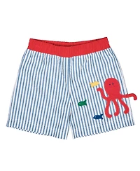 Florence Eiseman Little Boys Seersucker Swim Trunk With Octopus