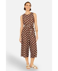 Yumi Women's Polka Dot Culotte Jumpsuit