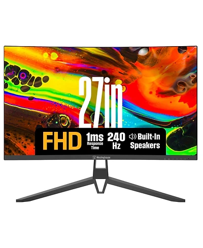 Westinghouse 27" Curved Gaming Monitor, 200Hz, 1080p, 1500R, Amd FreeSync, Built-in Speakers, Hdmi & Dp