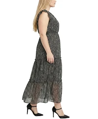 Ny Collection Plus Flutter Sleeve Tiered Dress