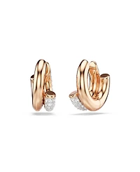 Swarovski Rose Gold-Tone Plated Gleaming Tubular Huggie Earrings