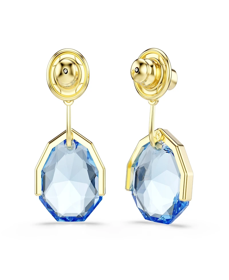 Swarovski Gold-Tone Plated Ice Blue Gema Earrings