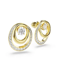 Swarovski Gold-Tone Plated Glittering Pave Stud Earrings