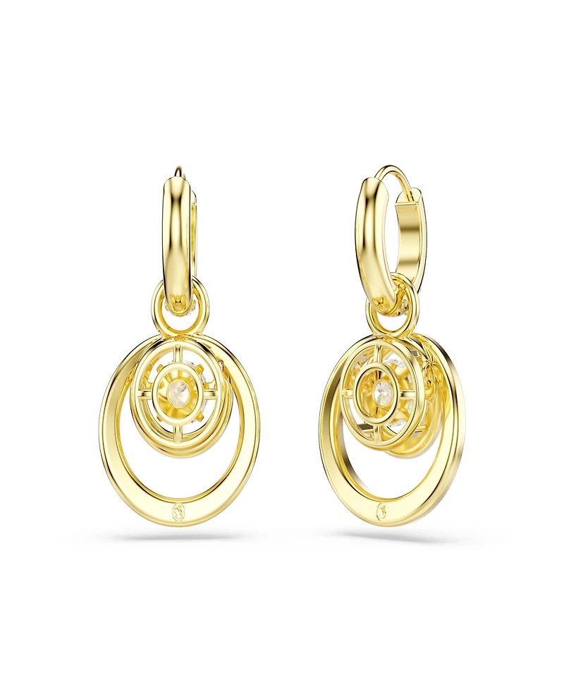Swarovski Gold-Tone Plated Mini Pave Hoop Earrings