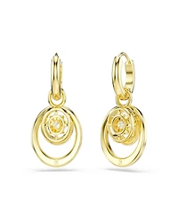Swarovski Gold-Tone Plated Mini Pave Hoop Earrings