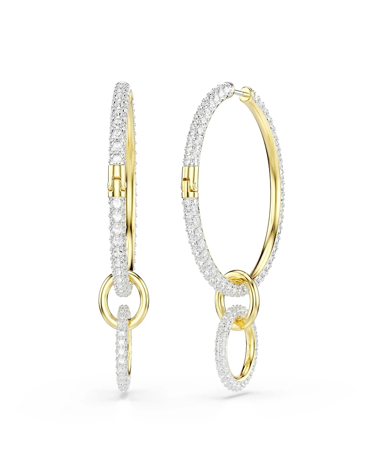 Swarovski Gold-Tone Plated Interconnected Hoop Earrings