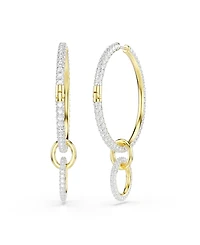 Swarovski Gold-Tone Plated Interconnected Hoop Earrings