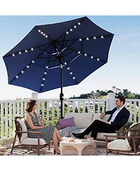 gaomon 3-Tier 10Ft Patio Umbrella, Easy Crank and Push Button Tilt for Pool, Deck, Yard, Garden with Led Lights (No Base)