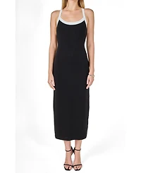 endless rose Women's Cross Back Knit Midi Dress