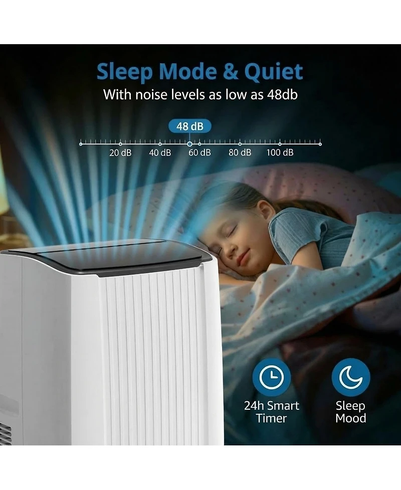 Xo 12,000 Btu Portable Ac, 5-in-1 Cooling, Dehumidifier, Fan, Auto and Sleep, Remote, Led Display for 550 Sq. Ft