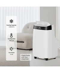 Xo 10,000 Btu Portable Ac, Cooling, Dehumidifier and Fan for Rooms up to 450 Sq. Ft., Quiet Sleep Setting
