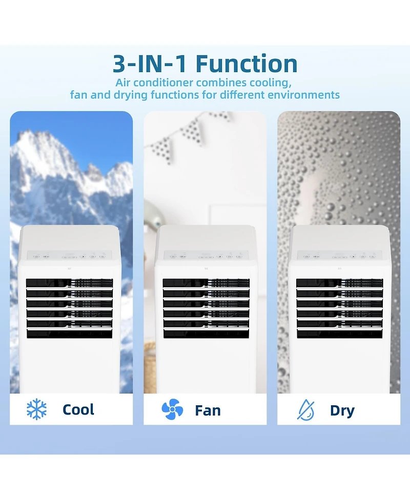 Xo 8000 Btu Portable Air Conditioner with Remote, 3-in-1 Cooling