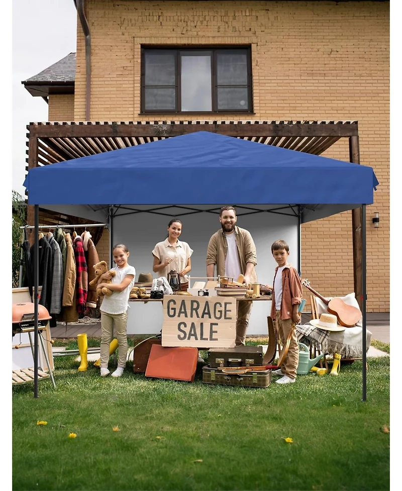 Xo 10x10 Ft Pop Up Canopy Tent with 4 Sidewalls, Waterproof Outdoor Canopy with Wheeled Carry Bag