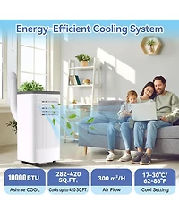 Xo 10,000 Btu Portable Ac with Remote, Led Display, 24-Hour Timer, Self-Evaporating Window Kit for Up to 560 Sq. Ft