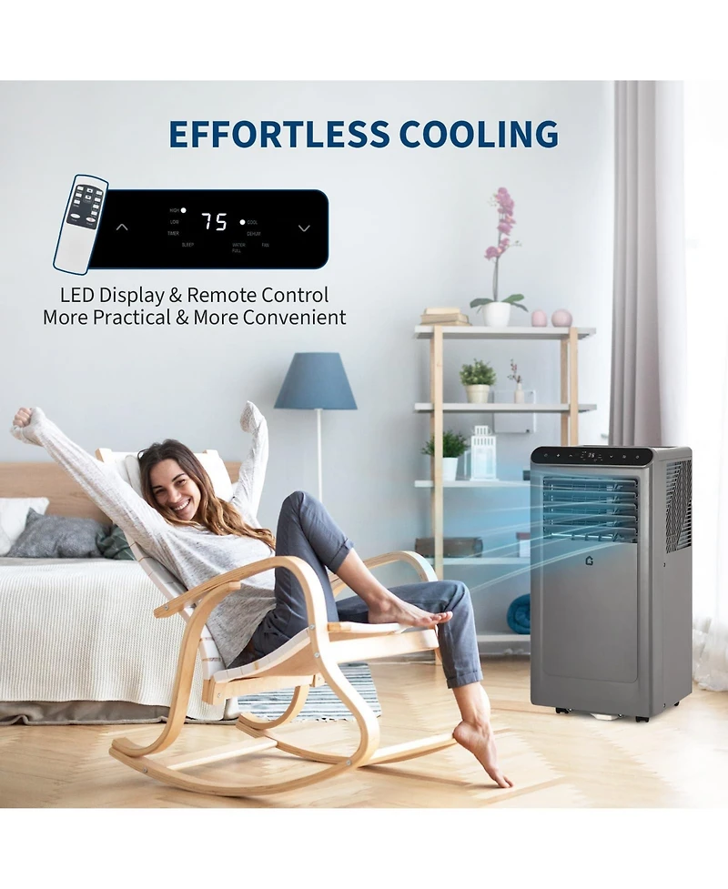 Xo 10,000 Btu Portable Ac with Remote, Led Display, 24-Hour Timer, R32 Refrigerant and Window Kit for Up to 550 Sq. Ft