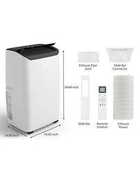 Xo 14,000 Btu Portable Air Conditioner for Rooms up to 750 Sq. Ft., 3-in-1 Cooling, Fan and Dehumidifier with Sleep Mode