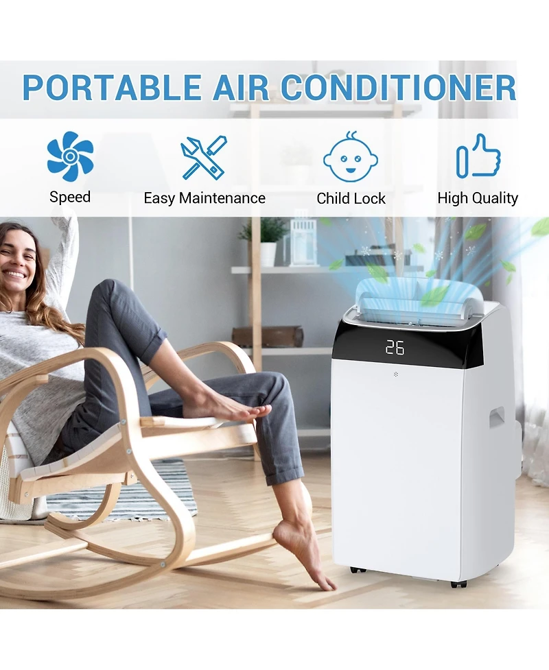 Xo 12,000 Btu Portable Air Conditioner with 3-in-1 Cooling, Fan and Dehumidifier, Led Display, Remote and Window Kit