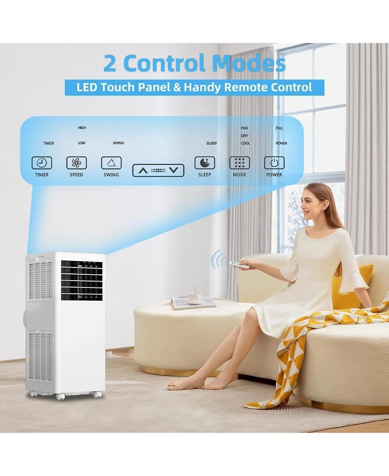 Xo 8000 Btu Portable Air Conditioner with Remote, 3-in-1 Cooling, Dehumidifier and Fan for Rooms up to 350 Sq.Ft
