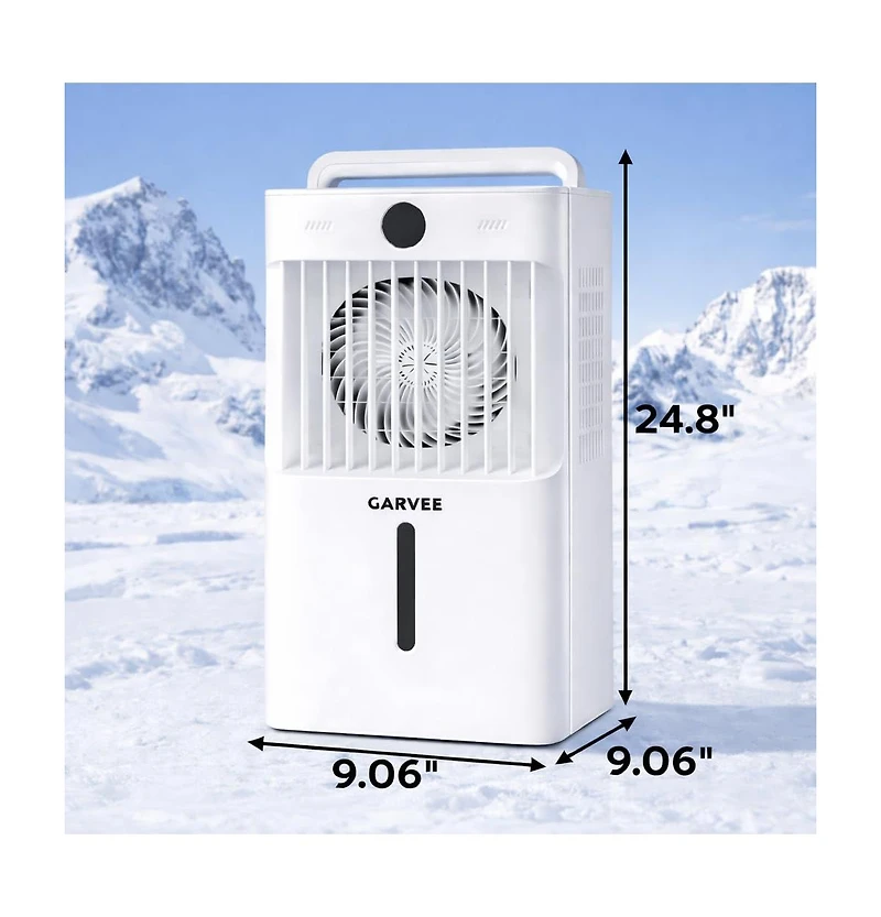 Xo White Portable Air Conditioner Fan, 3 Fan Speeds, 1600ml Tank, Remote Control, 2/4/8 Hour Timer, Adjustable Airflow