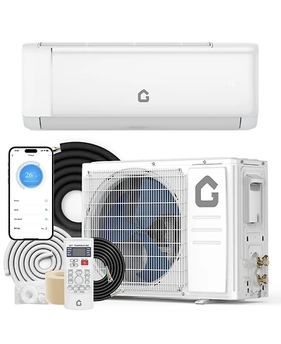 Xo 24,000 Btu Mini Split Ac and Heat Pump, 21 SEER2 Inverter, WiFi and Alexa, Cools 1,500 Sq. Ft, 230V Kit