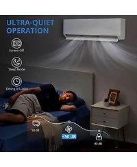 Xo 35000 Btu 3-Zone Mini Split Ac and Heat Pump, 9k+12k+18k, 19 SEER2, WiFi Alexa, Pre-Charged, 230V