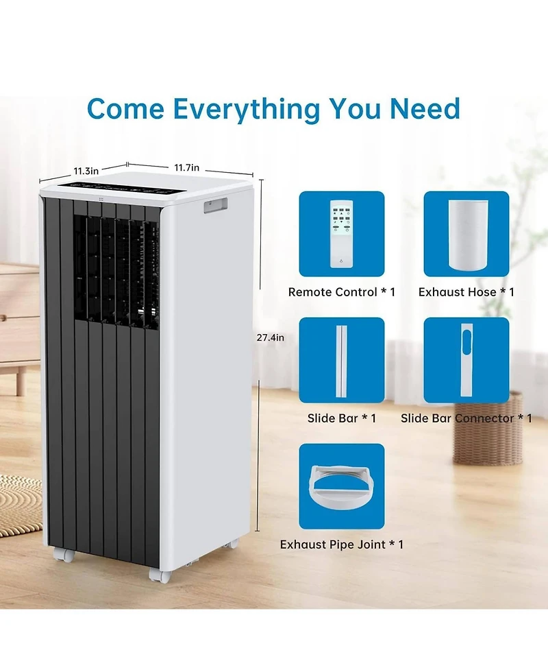 Xo 8000 Btu Portable Air Conditioners, 3 in 1 with Cool, Dry, Fan Modes for Bedroom up to 350 Sq.Ft.