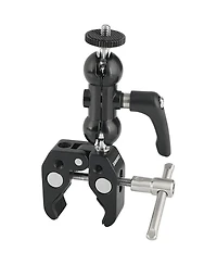 Camvate Ball Head Mount 1/4inch Threads with Central Lock Knob and Super Crab Gripper Clamp