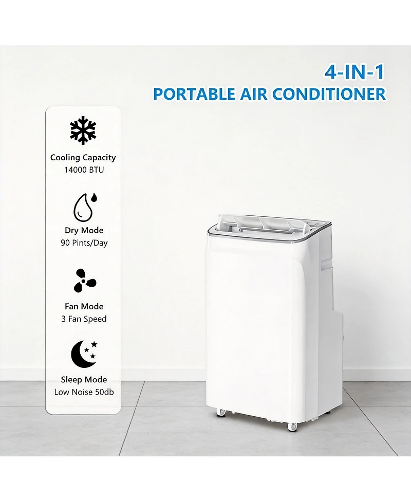 Xo 14000 Btu 3 in-1 Ac Unit, 24H Timer, 3 Speeds