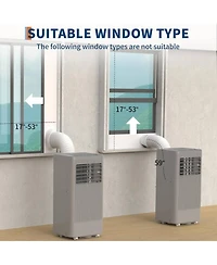 Xo 3-in-1 8000 Btu Portable Air Conditioner, Cools Up to 350 Sq.Ft. with Complete Installation Kit, Grey