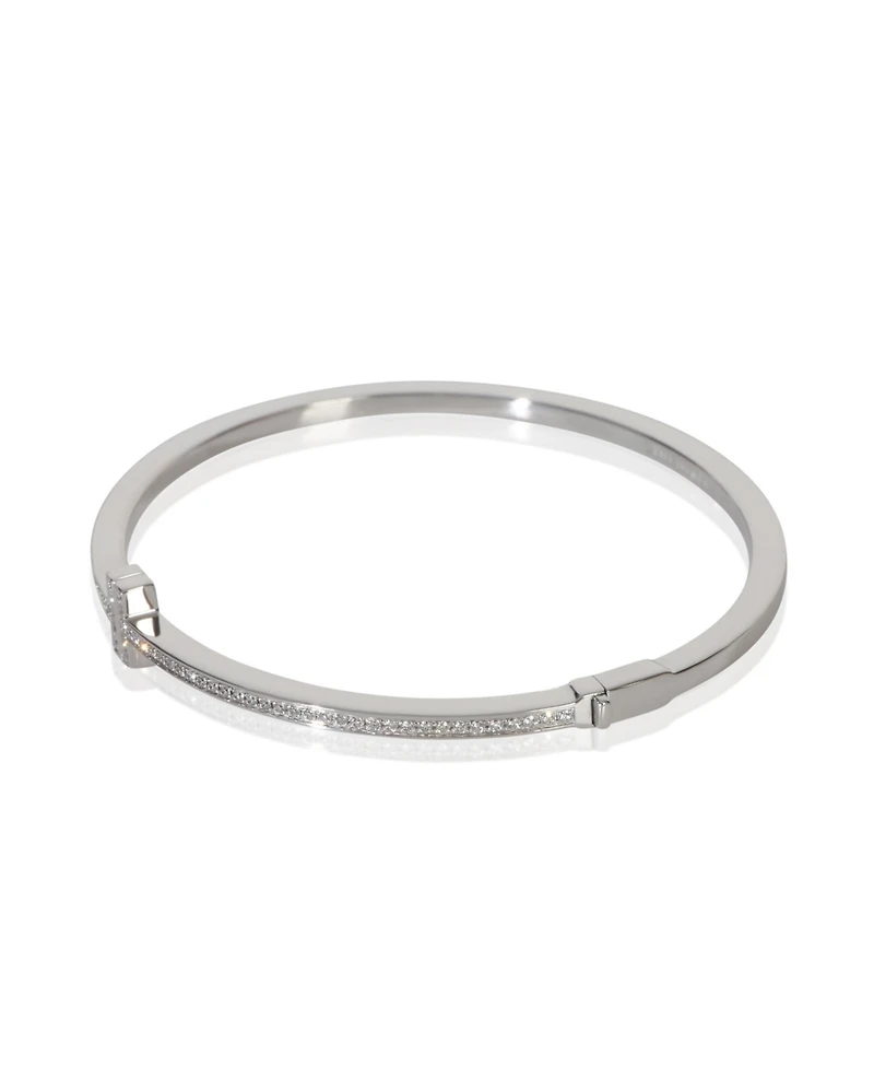 Pre-Owned Tiffany & Co White Gold Diamond Tiffany T Narrow Hinged Bracelet